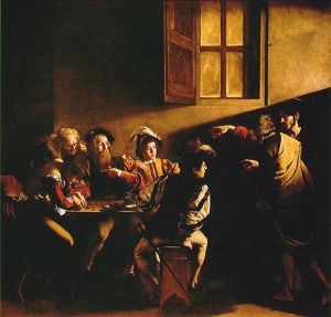 The Calling of Saint Matthew by Carravaggio (Baroque in Italy)